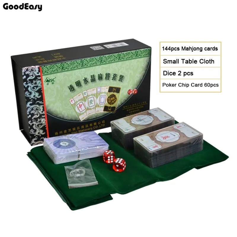 карты пластиковые Pokers Crystal mahjong игральные китайские традиционные классические