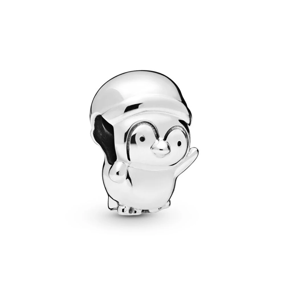 Authentic 925 Sterling Silver Bead Christmas Penguin Charm Fit Fashion Women Pandora Bracelet Bangle Gift DIY Jewelry |