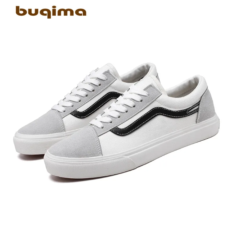 Buqima2019 классическая мужская парусиновая обувь спортивная сплошной цвет низкий