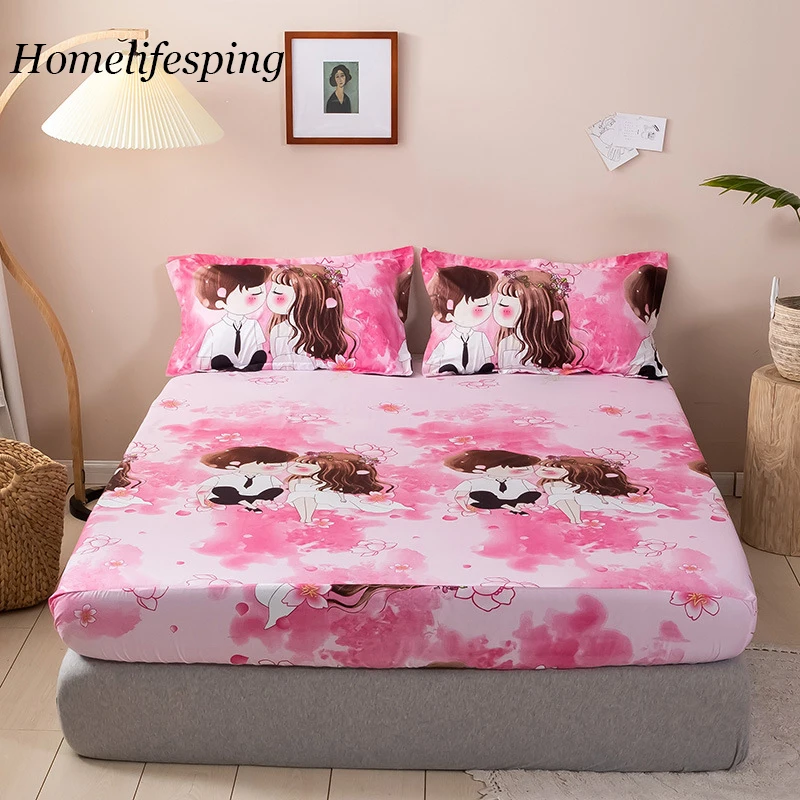 

1pcs Lastic Fitted Sheet King Bed Sheets（No Pillowcase）150x200 Sheets Full Set Allaround Elastic Rubber Anti-Slip Dustproof