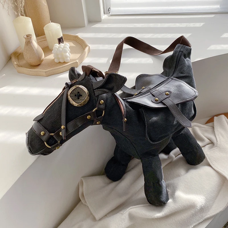 

Pony bag personality men's and women's leisure travel messenger bag special-shaped size student schoolbag