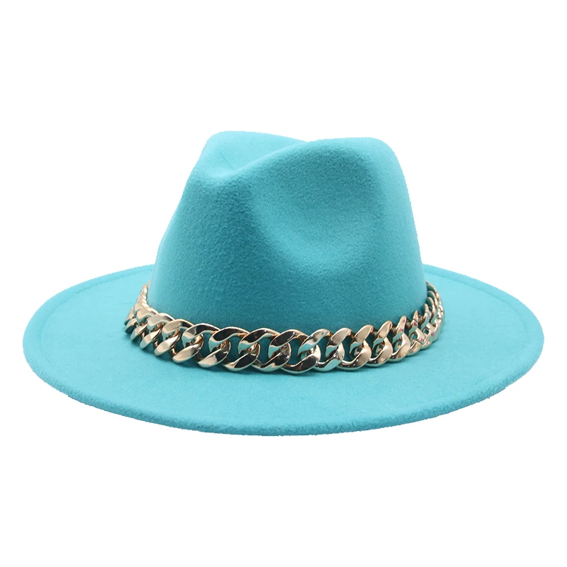 

fedora hats men women solid lake blue belt band felted hats spring winter casual outdoor formal dress jazz caps women men hats