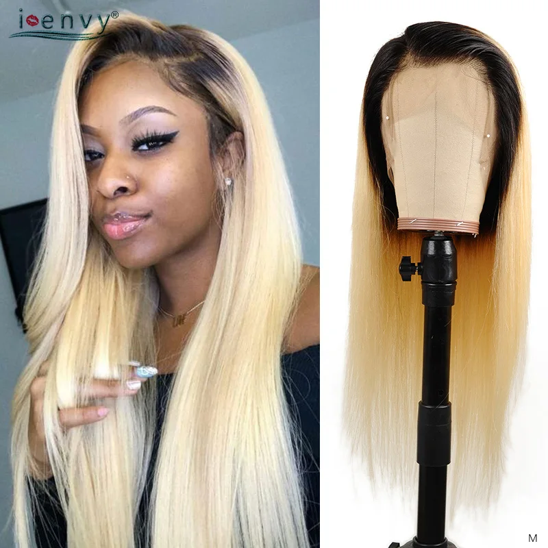 Блонд 613 полный шнурок парики из человеческих волос прямые перуанские