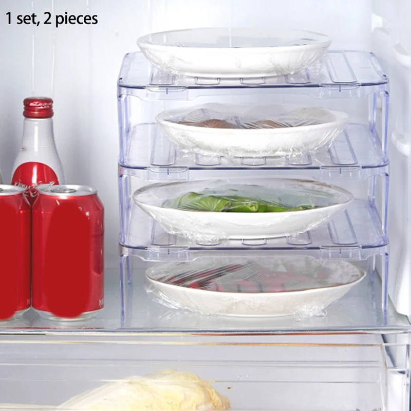 

2Pcs Multi-Layer Kitchen Storage Rack, Refrigerator Inner Shelf Transparent Storage Rack