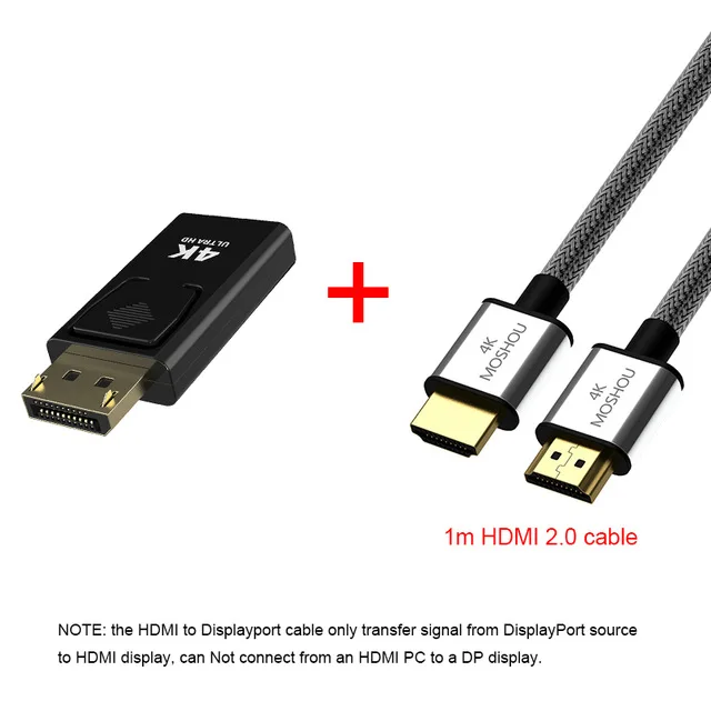 MOSHOU Displyport к HDMI адаптер мама-папа Макс 4 к 60 Гц DP к HDMI конвертер 2 к видео аудио разъем для HDTV ПК - Цвет: Converter hdmi cable