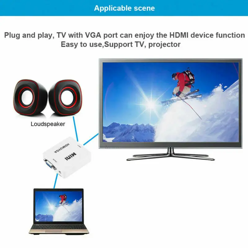 Bkscy HDMI в VGA адаптер папа Famale конвертер 1080P цифровой аналоговый видео аудио для ПК