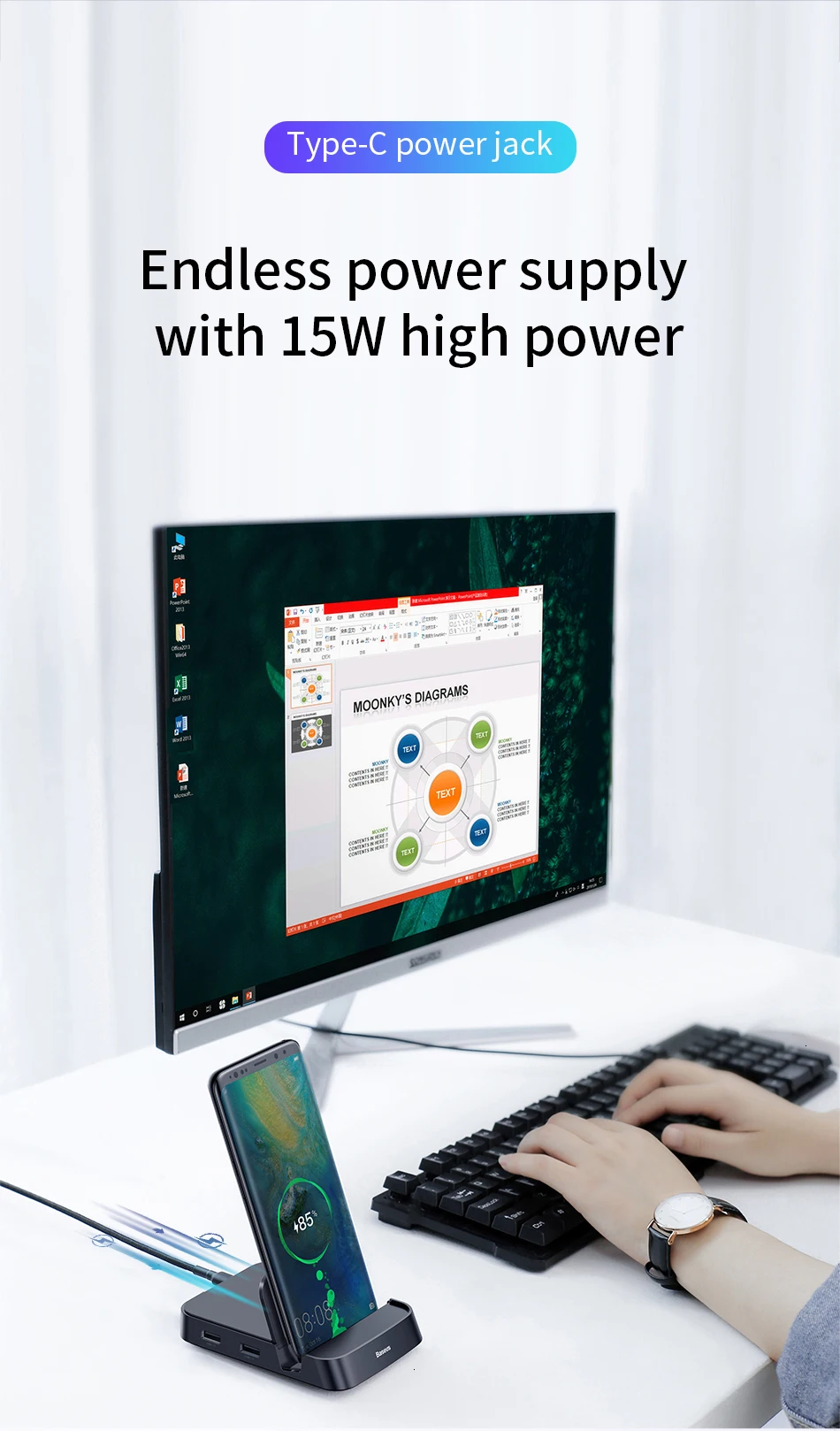 Baseus док-станция type C для samsung S10 S9 Dex Pad станция USB C к HDMI док-станция адаптер питания для huawei P30 P20 Pro