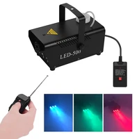 portable 500w fogger wired and wireless remote control fog smoke machine with rgb led lights dual switches for performing bar