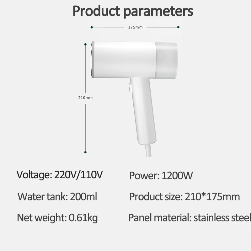 

110V/220V Handheld Steam Iron Portable Electric Garment Steamer Hanging Ironing with Cleaning Brush Clothes Ironing 1200W