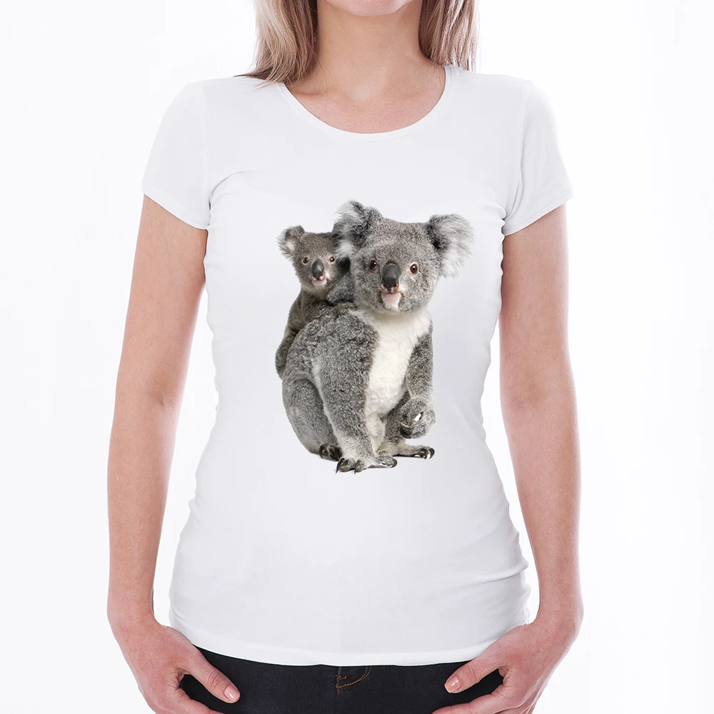 Забавная 3D милая женская футболка с короткими рукавами и принтом Koalas летние топы