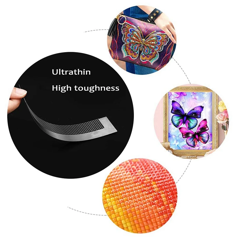 

3Pcs Diamond Painting Tool Diamond Painting Ruler Fix Tools with Blank Grids for Round Full Partial Drills