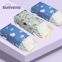sunveno multifunctional baby diaper organizer reusable waterproof fashion prints wetdry bag mummy storage bag travel nappy bag