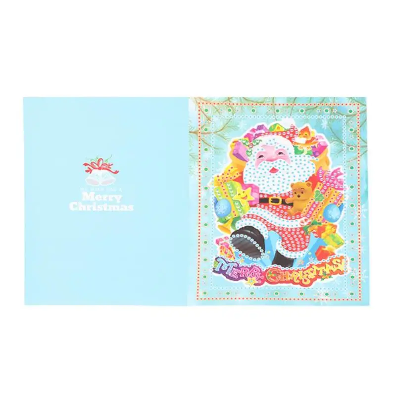 1pc santa 26X18CM 5D DIY алмазная живопись открытки Рождественские поздравительные открытки Санта Клаус рождественские открытки на крафт-бумаге подарок для детей Рождественское украшение - Цвет: 1pc santa 26X18CM