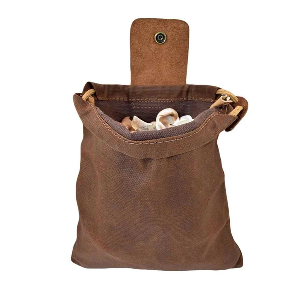 

Bushcraft Bag Leather and Canvas Storage Fruit Picking Bag Waist Tool Holster for Camping Outdoor