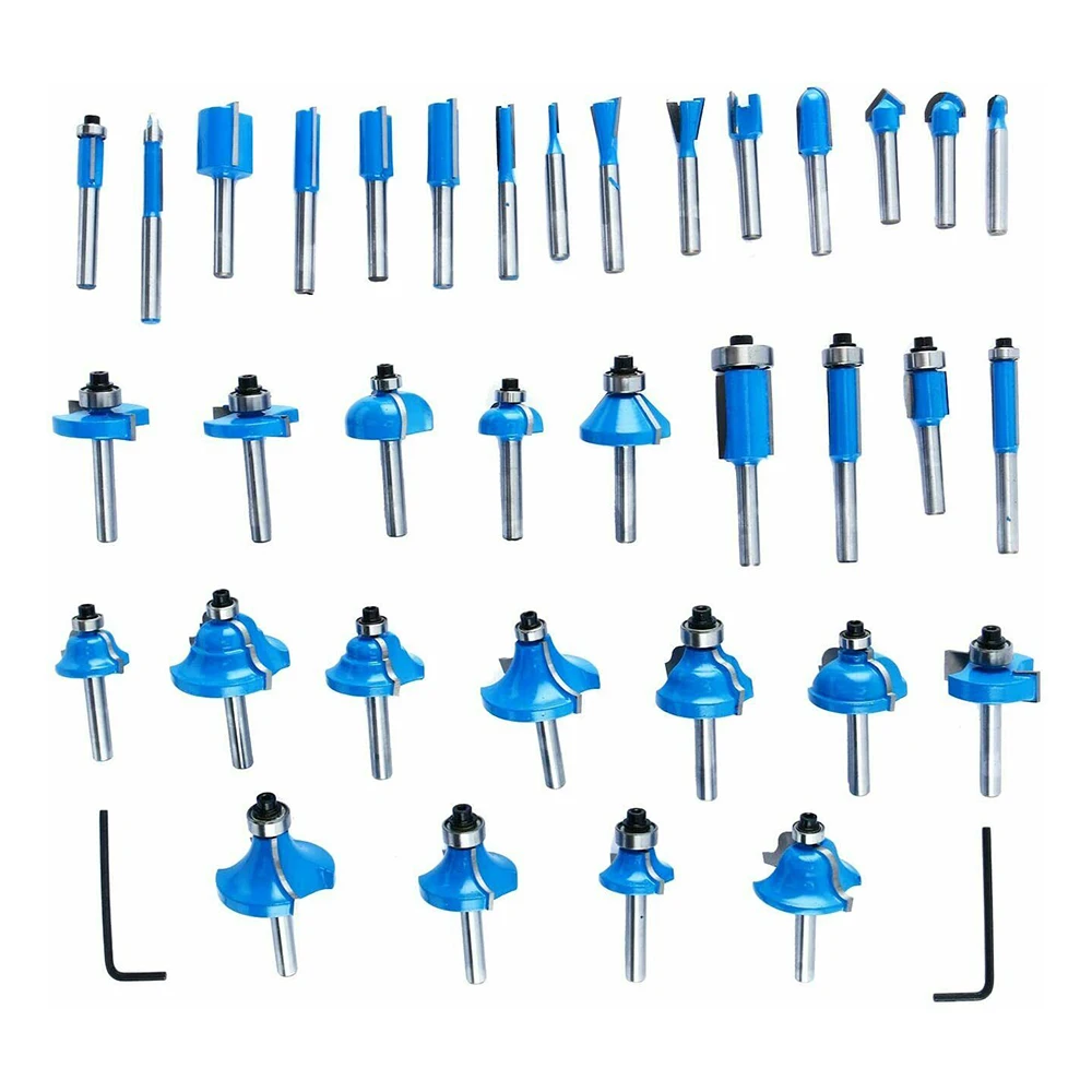 

35Pcs Tungsten Carbide Tip Router Bits Set 1/4inch Shank Woodworking Cutter Bit Kit Hand Tools Hogard