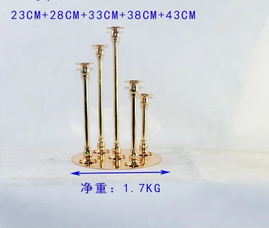 5 рук/5 голов металлический подсвечник свадебный центральный свечей ужин