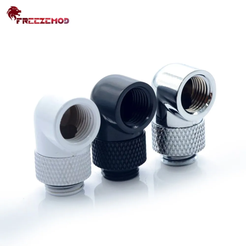 

FREEZEMOD G1/4 Thread 90 Degree Fitting Adapter 360 Degree Rotary PC Water Cooler Connector for Computer Cooling System