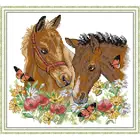 Набор для вышивки крестиком Мама и ребенок, Набор для вышивки крестиком с изображением животных, лошадей, Aida 14CT 11CT, домашний декор, подарки