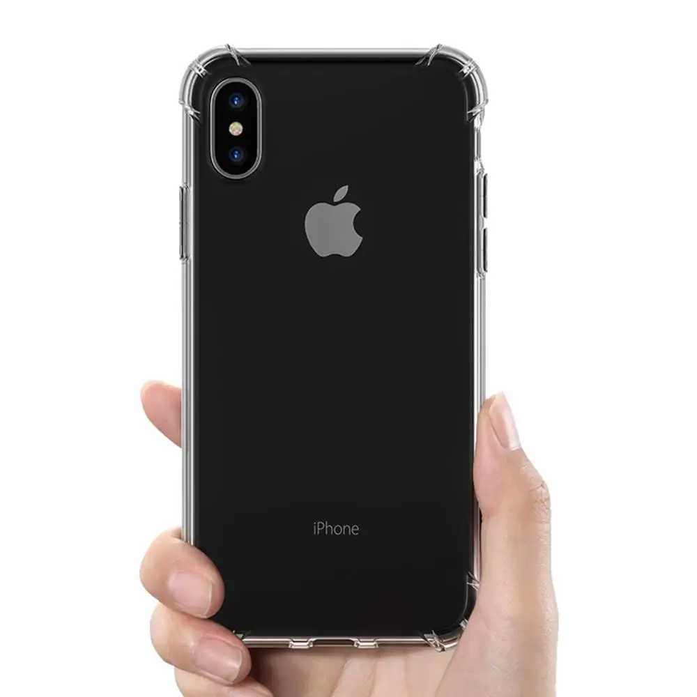 Для iPhone X XS Max чехол противоударный тонкий прозрачный мягкий для XR Coque Funda 5 5S SE 6 6S 7 8