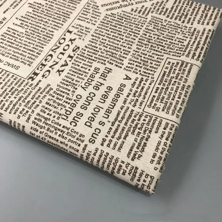 Хлопчатобумажная льняная Лоскутная Ткань с принтом газеты тканая устойчивая