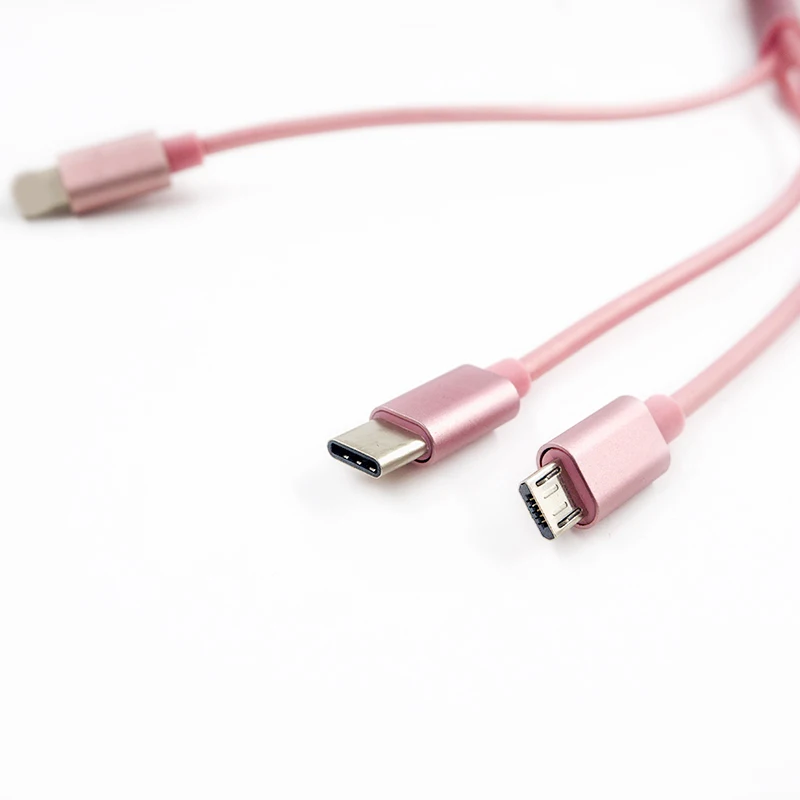 3 в 1 2.1A быстрое зарядное устройство для зарядки Micro USB кабель type C для Lightning для IPhone 8 7 X для samsung Xiaomi