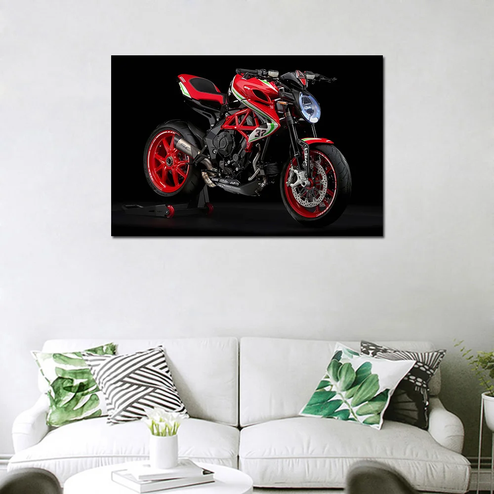 Agusta Dragster 800 RC красный мотоцикл холст картина автомобиль плакат настенные панно