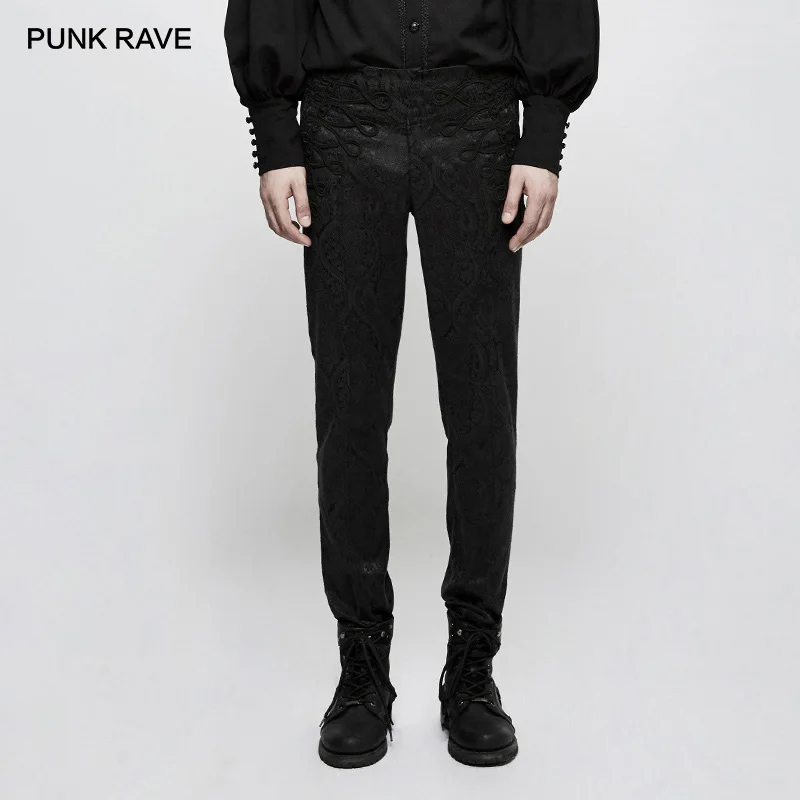 Брюки мужские жаккардовые в готическом стиле вечерние ские штаны китайском