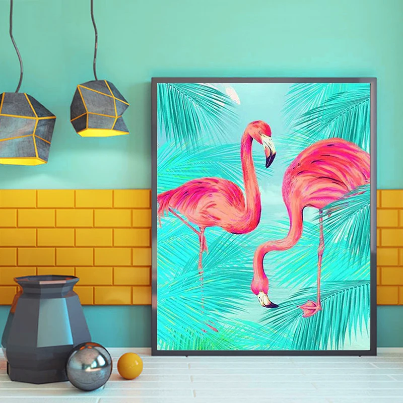

Flamingo animal neoclassical oil painting DIY painting digital art painting digital family Hotel decorative painting