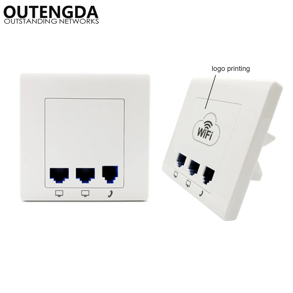 В розетке Беспроводной Wi-Fi AP маршрутизатор 802.11n 2 порта Ethernet 1 порт RJ11 беспроводная точка доступа PoE 48 в питание