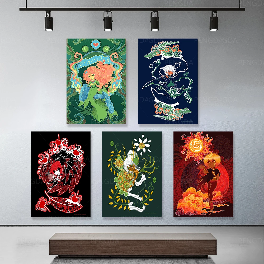 

HD Print Modular Magician Picture Framework Canvas Lovely Girl Painting Poster Cartoon Role Home Decor Wall Art For Living Room