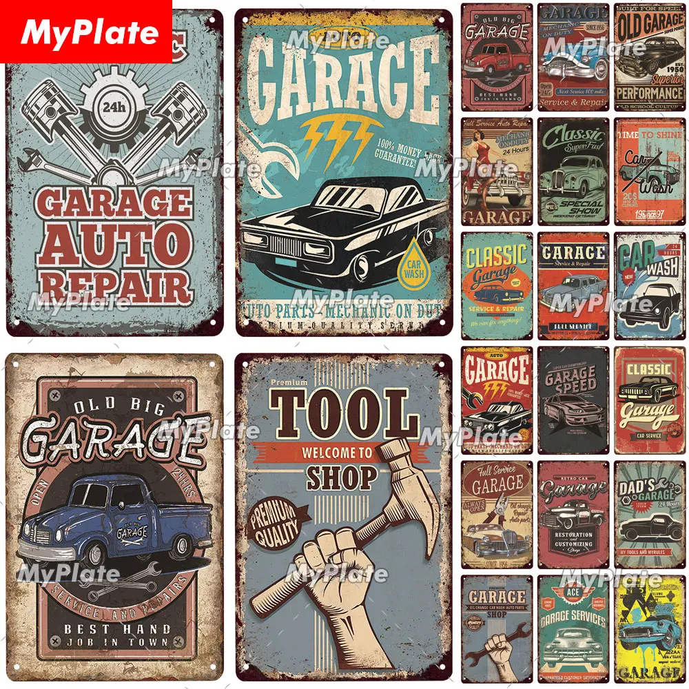 Винтажный моторный плакат MyPlate инструмент для гаража металлический