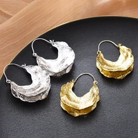 ztech new za vintage irregular earrings for women punk style metal gold color drop earring statement jewelry gifts wholesale