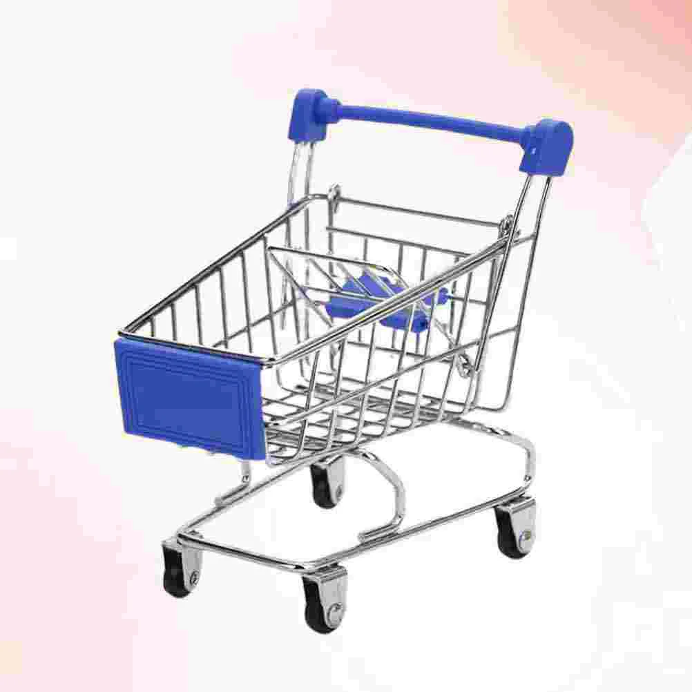

Mini Shopping Carts Shopping Trolley Storage Container Toys Size Dark Blue