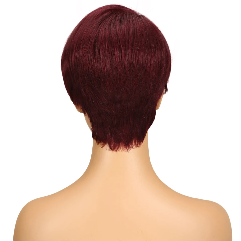 Парик для чернокожих женщин Trueme Pixie Cut бразильские Прямые Человеческие волосы Remy