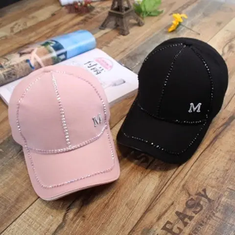 

Diamond Baseball Cap Women's Korean Version New Fashion Trend Versatile Summer Sunshade Hat Casual Caps Cotton Outdoor
