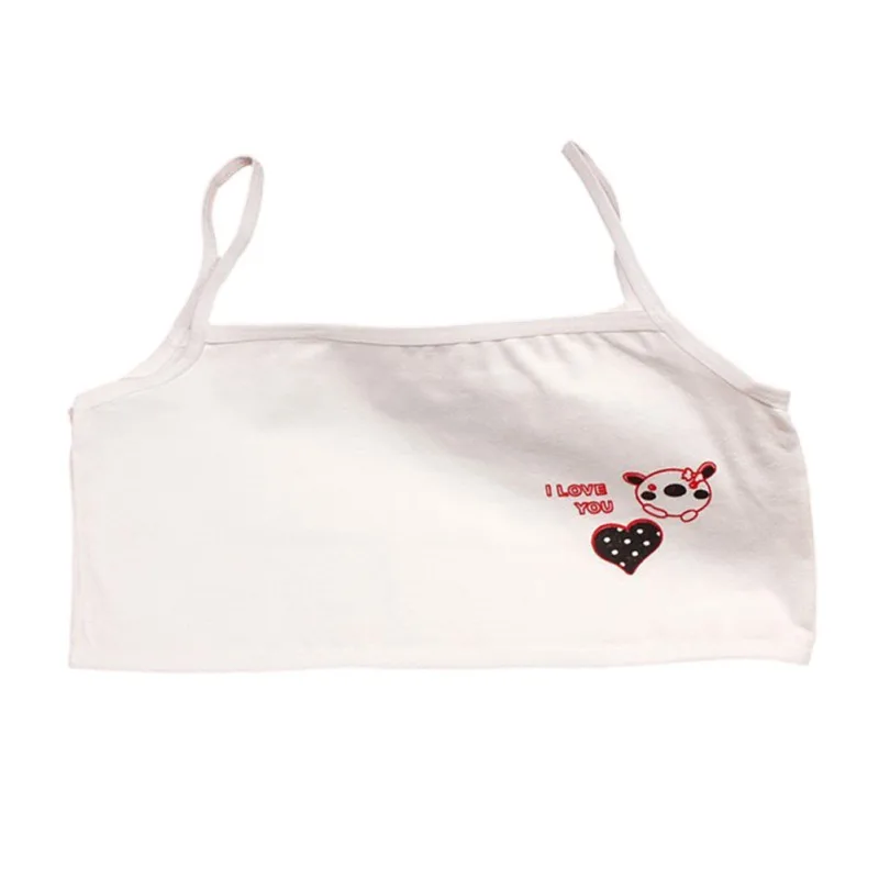 Нижнее белье для подростков хлопковые Лифчики молодых девушек однотонный жилет