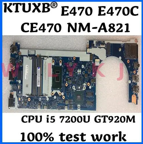 KTUXB CE470 NM A821 для Lenovo Thinkpad E470 E470C ноутбук материнская плата 01EN254 01EN252 процессор i5 7200U