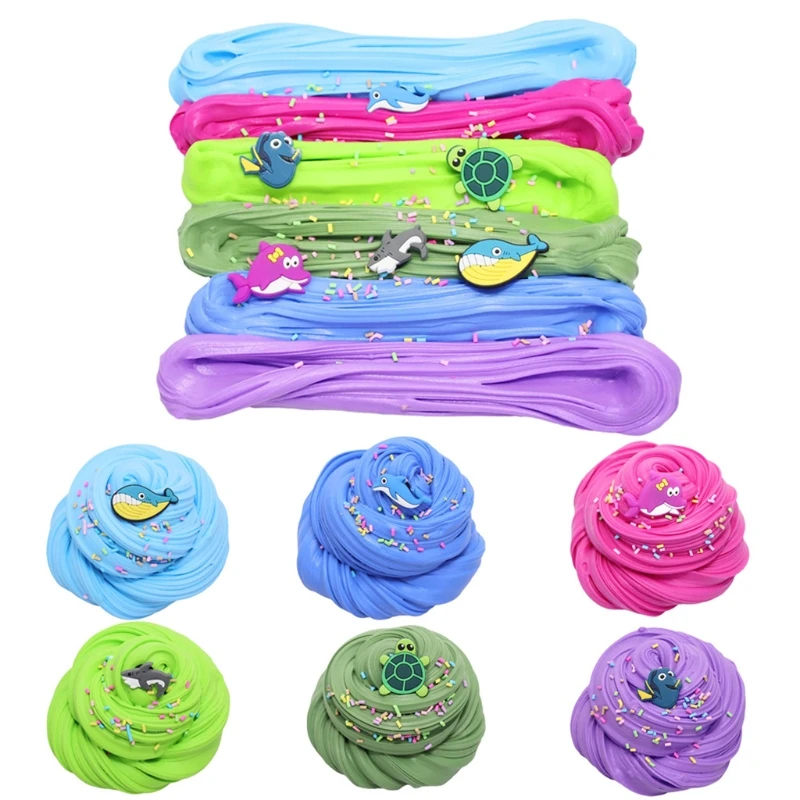 

Pressure Reducer Children Cookies Slime Toy Charms Accessories Kids Upgrade Slime Kit Rainbow Color Slime Aesthetic