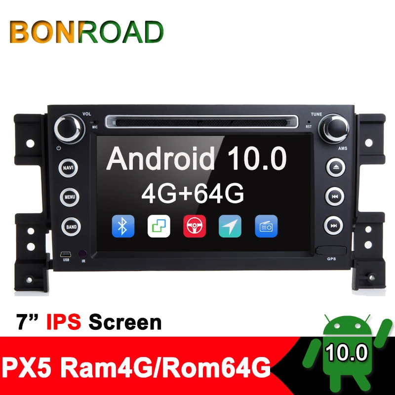 Автомобильный dvd плеер Bonroad 7 дюймов 2Din Android 9 0 для suzuki grand vitara 2007 2013 стерео gps