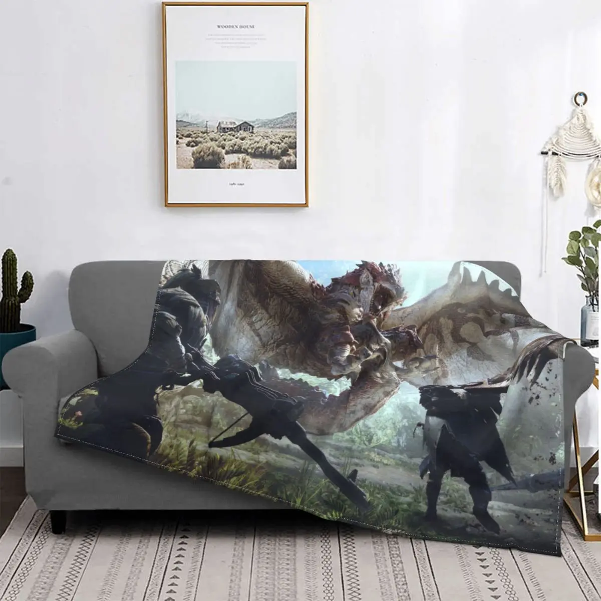

Monster Hunter Weapon ARPG Game Blanket Flannel Gun Cozy Soft FLeece Bedspread