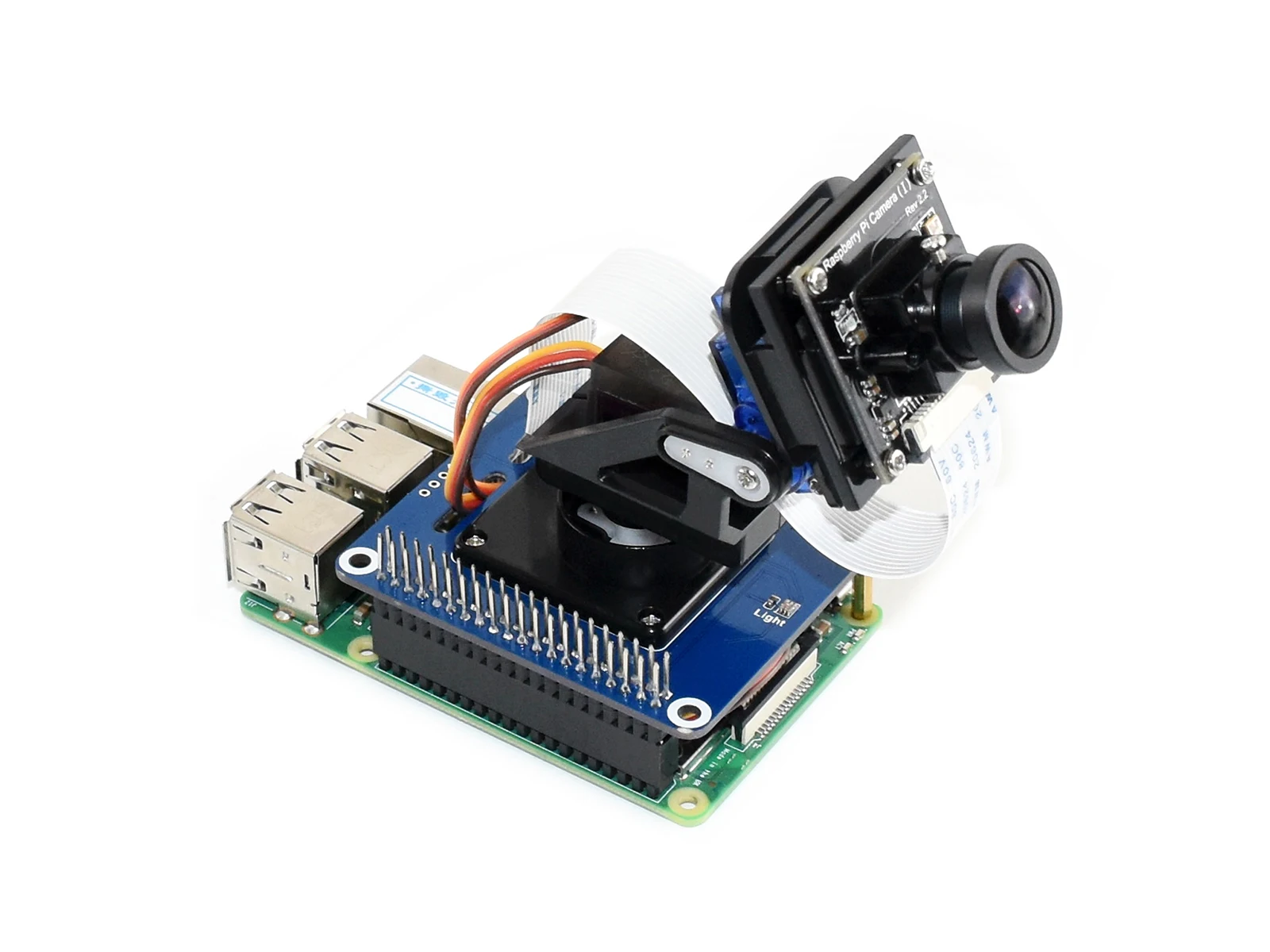 Плата Waveshare 2 DOF для панорамирования и наклона Raspberry Pi интерфейс I2C с датчиком