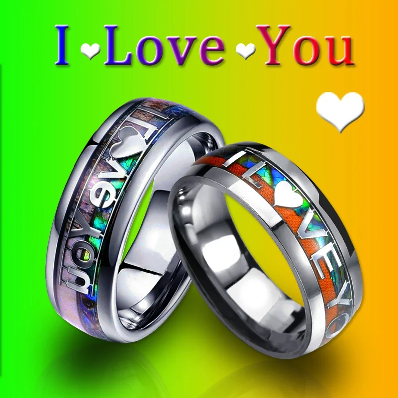 

Новое изысканное кольцо из нержавеющей стали с надписью «I LOVE YOU»