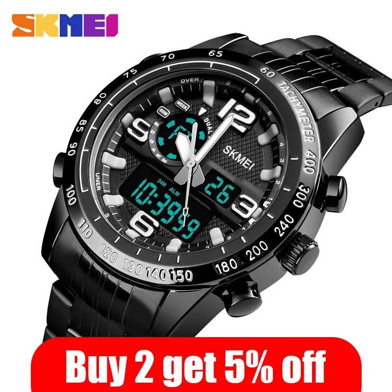 SKMEI водонепроницаемые мужские наручные часы с датой будильником хронографом