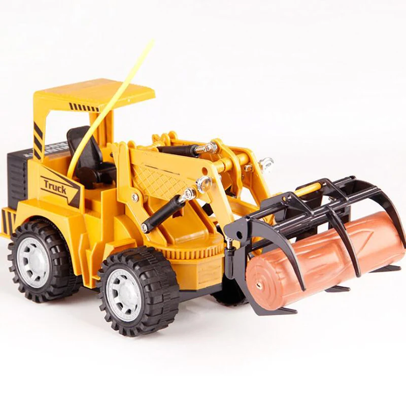 1:24 Remote Control car Toy Engineering Vehicle Simulation Clip Wood Car 5 Channel Grab Wooden Truck Model Children Boy | Игрушки и