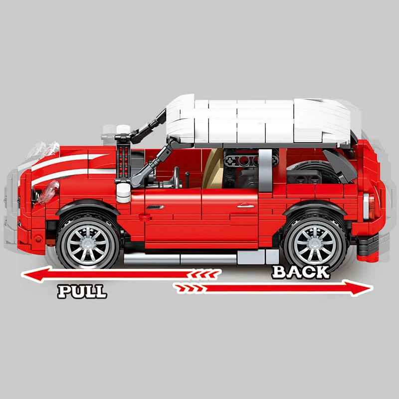 

2020 New High-tech MINI Supercar Pull Back Car Building Blocks kit Bricks Creator Expert Classic Model Toys for Children gifts