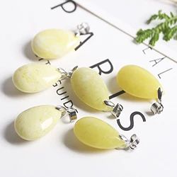 Натуральная подвеска в форме капли Смешанные Подвески - Цвет камня: LEMON JADE