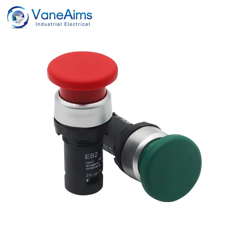 Пластиковый переключатель EB2 22 мм кнопка запуска/остановки/аварии/выбора/гриба