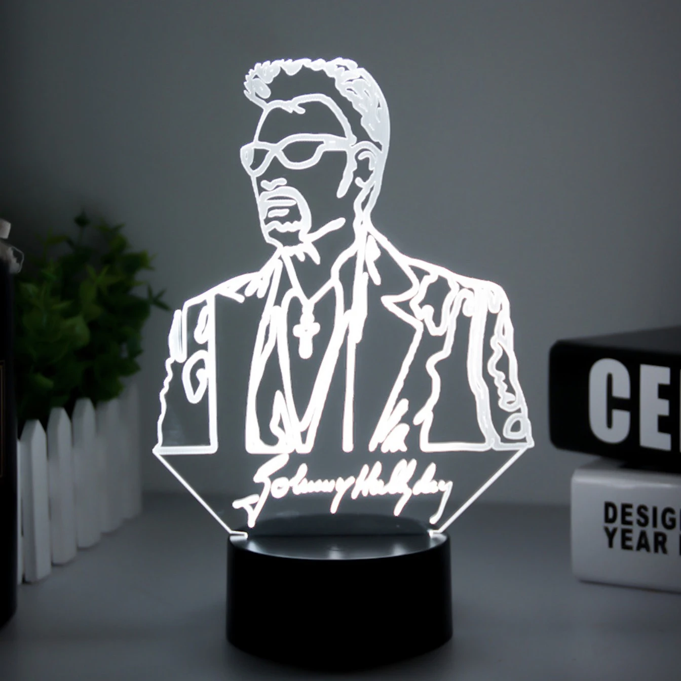 Джонни Холлидей светодиодный ночной Светильник атмосфера украшения комнаты рок