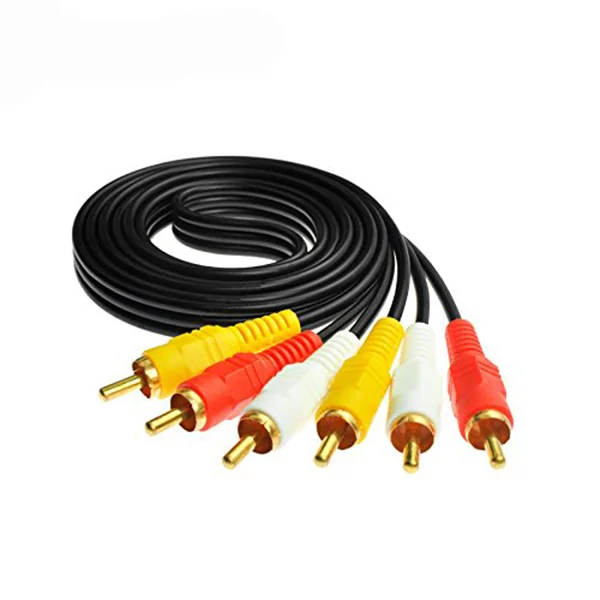 

3 Pair of 1.5meter AV Cable Audio and Video Line Three on the 3RCA Audio Line Lotus Head Color Line
