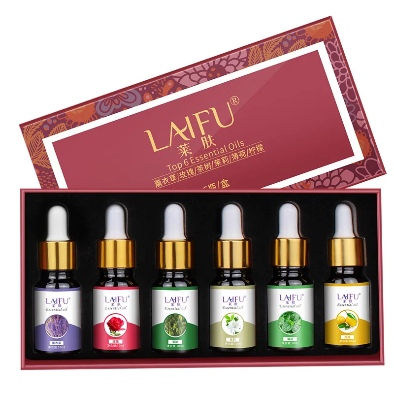 6pcs Чистое растительное эфирное масло для ароматического диффузора для ароматерапии органическое эфирное масло для снятия стресса тела 6 ароматных натуральных масел - Цвет: 6pcs